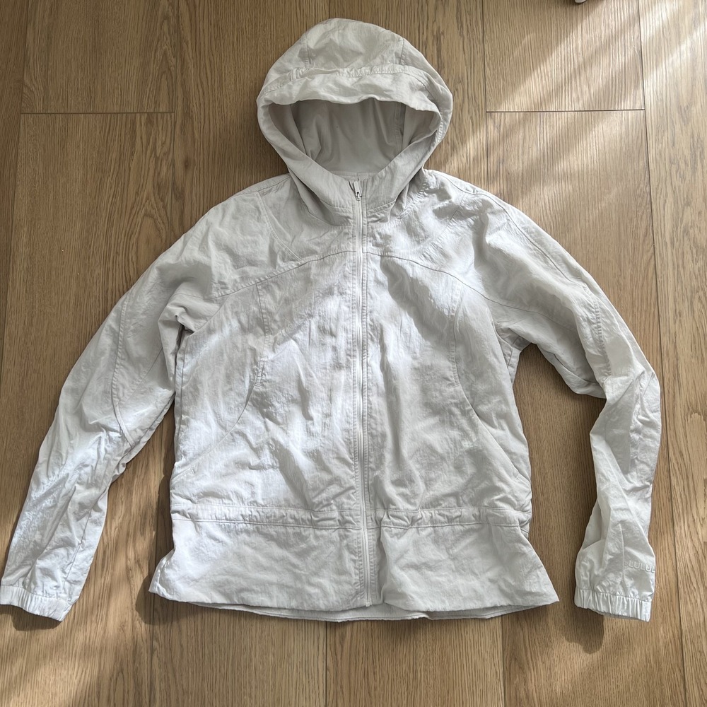Lululemon Ready to Go Jacket In Ivory Off White Mist Size 6 Drawcord Waistband